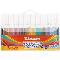 Фломастеры Luxor "Coloring", 24цв., смываемые, ПВХ, европодвес фото Фломастеры Luxor "Coloring", 24цв., смываемые, ПВХ, европодвес
