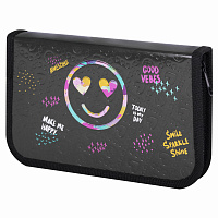 Пенал ЮНЛАНДИЯ, 1 отделение, металлизированный картон, конгрев, 19х11 см, "Smiley", 271508 фото Пенал ЮНЛАНДИЯ, 1 отделение, металлизированный картон, конгрев, 19х11 см, "Smiley", 271508