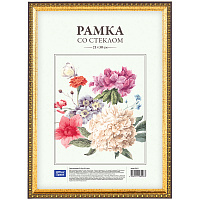 Рамка пластиковая 21*30см, OfficeSpace, № 9, золото фото Рамка пластиковая 21*30см, OfficeSpace, № 9, золото