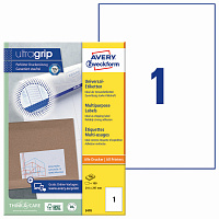 Этикетки самоклеящиеся Avery Zweckform (3478) А4 210х297 мм 1 штука на листе белые (100 листов в упаковке)