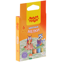 Мелки цветные Мульти-Пульти "Енот на опушке леса", 6цв., круглые, картонная коробка, европодвес фото Мелки цветные Мульти-Пульти "Енот на опушке леса", 6цв., круглые, картонная коробка, европодвес