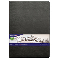 Скетчбук, слоновая кость 140 г/м2 210х297 мм, 80 л., КОЖЗАМ, резинка, BRAUBERG ART CLASSIC, черный, 113200 фото Скетчбук, слоновая кость 140 г/м2 210х297 мм, 80 л., КОЖЗАМ, резинка, BRAUBERG ART CLASSIC, черный, 113200