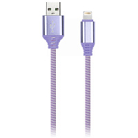 Кабель Smartbuy iK-512NS, USB - Lightning, для Apple, в оплетке, 2A output, 1м, фиолетовый фото Кабель Smartbuy iK-512NS, USB - Lightning, для Apple, в оплетке, 2A output, 1м, фиолетовый
