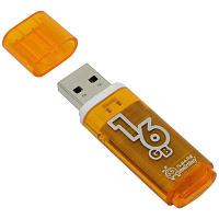 Флеш-диск 16 GB, SMARTBUY Glossy, USB 2.0, оранжевый, SB16GBGS-Or фото Флеш-диск 16 GB, SMARTBUY Glossy, USB 2.0, оранжевый, SB16GBGS-Or
