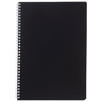 Тетрадь А4 96 л., HATBER, гребень, клетка, Soft-touch ламинация, SoloMatte "Черный бархат", 092879, 96Т4лВ1гр