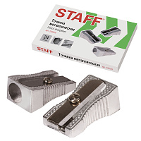 Точилка STAFF "Basic" PS-529, металлическая клиновидная, в картонной коробке, 226529 фото Точилка STAFF "Basic" PS-529, металлическая клиновидная, в картонной коробке, 226529