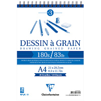 Скетчбук 30л., А4 Clairefontaine "Dessin a grain", на гребне, мелкозернистая, 180г/м2 фото Скетчбук 30л., А4 Clairefontaine "Dessin a grain", на гребне, мелкозернистая, 180г/м2