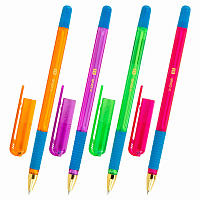 Ручка шариковая с грипом BRAUBERG "X-ONE NEON", СИНЯЯ, корпус ассорти, узел 0,5 мм, линия письма 0,35 мм, 143987 фото Ручка шариковая с грипом BRAUBERG "X-ONE NEON", СИНЯЯ, корпус ассорти, узел 0,5 мм, линия письма 0,35 мм, 143987