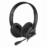 Наушники с микрофоном (гарнитура) A4TECH HU-10, проводные, 2 м, USB, черные, 1611400 фото Наушники с микрофоном (гарнитура) A4TECH HU-10, проводные, 2 м, USB, черные, 1611400
