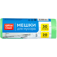 Мешки для мусора 30л OfficeClean биоразлагаемые, ПНД, 50*60см, 10мкм, 20шт., прочные, зеленые, в рулоне фото Мешки для мусора 30л OfficeClean биоразлагаемые, ПНД, 50*60см, 10мкм, 20шт., прочные, зеленые, в рулоне
