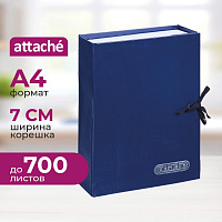 Папка архивная на 2-х завязках Attache А4 70 мм бумвинил до 700 листов синяя нескладная фото Папка архивная на 2-х завязках Attache А4 70 мм бумвинил до 700 листов синяя нескладная