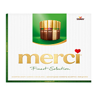 Конфеты шоколадные Merci ассорти с миндалём 250 г фото Конфеты шоколадные Merci ассорти с миндалём 250 г