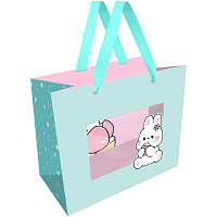 Пакет подарочный 23*18*10см MESHU "Bunny berry", фольга, выборочный лак, матовая ламинация фото Пакет подарочный 23*18*10см MESHU "Bunny berry", фольга, выборочный лак, матовая ламинация