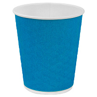 Стакан одноразовый бумажный 250/273 мл, D 80 мм, двухслойный, "Соты", синий, КОМПЛЕКТ 50 шт., холодное/горячее, WELDAY (ВЭЛДЭЙ), 702704