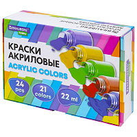 Краски акриловые художественные 24 шт., 21 цвет в банках по 22 мл, BRAUBERG HOBBY, 192412 фото Краски акриловые художественные 24 шт., 21 цвет в банках по 22 мл, BRAUBERG HOBBY, 192412