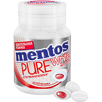 Жевательная резинка Mentos Pure White Клубника 54 г фото Жевательная резинка Mentos Pure White Клубника 54 г