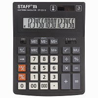 Калькулятор настольный STAFF PLUS STF-333 (200x154 мм), 16 разрядов, двойное питание, 250417 фото Калькулятор настольный STAFF PLUS STF-333 (200x154 мм), 16 разрядов, двойное питание, 250417