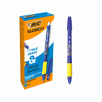Ручка стираемая гелевая с грипом BIC "Gelocity Illusion", СИНЯЯ, корпус синий, линия 0,3 мм, 516518 фото Ручка стираемая гелевая с грипом BIC "Gelocity Illusion", СИНЯЯ, корпус синий, линия 0,3 мм, 516518