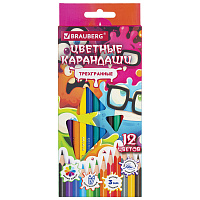 Карандаши цветные кросс-серия МОНСТРИКИ, 12 цветов, трехгранные, BRAUBERG, 182112 фото Карандаши цветные кросс-серия МОНСТРИКИ, 12 цветов, трехгранные, BRAUBERG, 182112