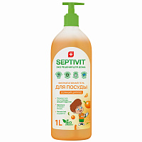 Средство для мытья посуды гипоаллергенное 1 л, SEPTIVIT "Сочный цитрус", биоразлагаемый, дозатор, 41110 фото Средство для мытья посуды гипоаллергенное 1 л, SEPTIVIT "Сочный цитрус", биоразлагаемый, дозатор, 41110