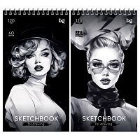 Скетчбук 40л.,105*195мм, BG "Fashion Week", на гребне, 120г/м2 фото Скетчбук 40л.,105*195мм, BG "Fashion Week", на гребне, 120г/м2