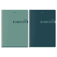 Тетрадь А4, 96 л., BRAUBERG, гребень, клетка, матовая ламинация, "NoteColor" (микс в спайке), 405316