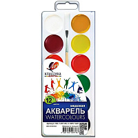 Краски акварельные Луч Классика медовые 12 цветов (с кистью) фото Краски акварельные Луч Классика медовые 12 цветов (с кистью)