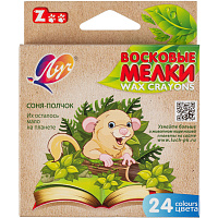 Мелки восковые Луч ZOO шестигранные 24 цвета фото Мелки восковые Луч ZOO шестигранные 24 цвета