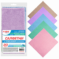 Салфетки из МИКРОФИБРЫ ПЛЮШЕВОЙ 30х30 см, КОМПЛЕКТ 20 шт., PASTEL, ассорти, 250 г/м2, LAIMA HOME, 608444 фото Салфетки из МИКРОФИБРЫ ПЛЮШЕВОЙ 30х30 см, КОМПЛЕКТ 20 шт., PASTEL, ассорти, 250 г/м2, LAIMA HOME, 608444