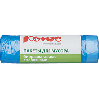 Мешки для мусора Комус 120 л с завязками синие (ПНД 14 мкм, 10 штук) фото Мешки для мусора Комус 120 л с завязками синие (ПНД 14 мкм, 10 штук)
