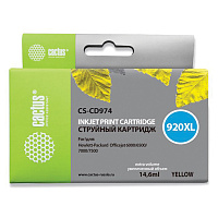 Картридж струйный CACTUS (CS-CD974) для HP Officejet 6000/6500/7000, желтый фото Картридж струйный CACTUS (CS-CD974) для HP Officejet 6000/6500/7000, желтый