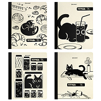 Тетрадь А5 96 л. BRAUBERG, на сшивке с корешком, клетка, обложка картон, "Кот-Непоседа", 405292