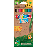 Карандаши цветные пластиковые Carioca "Tita. EcoFamily", 12цв., заточен., картон, европодвес фото Карандаши цветные пластиковые Carioca "Tita. EcoFamily", 12цв., заточен., картон, европодвес