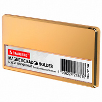 Бейдж магнитный золотистый 34х70 мм с окошком 14х65 мм, BRAUBERG MAGNETIC, 237465 фото Бейдж магнитный золотистый 34х70 мм с окошком 14х65 мм, BRAUBERG MAGNETIC, 237465