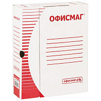 Короб архивный с клапаном А4 (260х325 мм), 75 мм, до 700 листов, плотный, микрогофрокартон, БЕЛЫЙ, ОФИСМАГ, 123017 фото Короб архивный с клапаном А4 (260х325 мм), 75 мм, до 700 листов, плотный, микрогофрокартон, БЕЛЫЙ, ОФИСМАГ, 123017