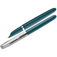 Ручка перьевая Parker "51 Teal Blue CT" черная, 0,8мм, подарочная упаковка фото Ручка перьевая Parker "51 Teal Blue CT" черная, 0,8мм, подарочная упаковка