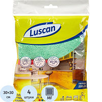 Салфетки хозяйственные Luscan микрофибра 30х30 см 220 г/кв.м (4 штуки в упаковке) фото Салфетки хозяйственные Luscan микрофибра 30х30 см 220 г/кв.м (4 штуки в упаковке)
