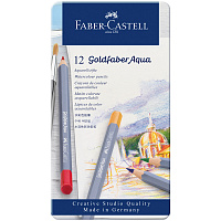 Карандаши акварельные художественные Faber-Castell "Goldfaber Aqua", 12цв., метал. коробка фото Карандаши акварельные художественные Faber-Castell "Goldfaber Aqua", 12цв., метал. коробка