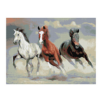 Алмазная мозаика ТРИ СОВЫ "Тройка лошадей", 50*70см, холст, картонная коробка с пластиковой ручкой фото Алмазная мозаика ТРИ СОВЫ "Тройка лошадей", 50*70см, холст, картонная коробка с пластиковой ручкой