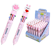 Ручка многоцветная с топпером шариковая автоматическая 10 ЦВЕТОВ FUNSTER "WOW", ассорти, пишущий узел 0,7 мм, линия письма 0,35 мм, 144382