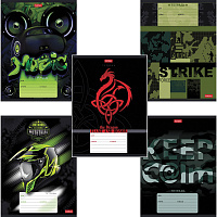 Тетрадь 18 л., HATBER, клетка, обложка картон, "Для мальчиков" (микс в спайке), 063095, 18Т5В1