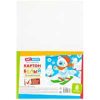 Картон белый А4, ArtSpace, 8л., мелованный, в пакете фото Картон белый А4, ArtSpace, 8л., мелованный, в пакете