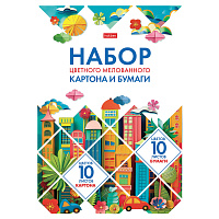 Набор картона и бумаги A4, мелованные 20 л. (10 цветов + 10 цветов) в папке, HATBER, 200х290 мм, "Мозаика", 088569, 20НКБ4_32441 фото Набор картона и бумаги A4, мелованные 20 л. (10 цветов + 10 цветов) в папке, HATBER, 200х290 мм, "Мозаика", 088569, 20НКБ4_32441
