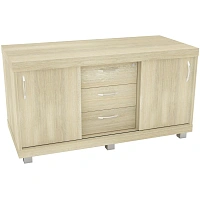 Тумба-купе сервисная Комус Мебель Easy Director с центральным замком (дуб шамони светлый, 1200x540x640 мм, 3 ящика)