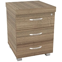 Тумба приставная Easy Director с центральным замком (дуб шамони темный, 442х462х590 мм, 3 ящика)