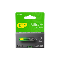Батарейки КОМПЛЕКТ 2 шт., GP Ultra Plus G-Tech, AAA (LR03), алкалиновые, мизинчиковые, 24AUPA21-2CRSB2 фото Батарейки КОМПЛЕКТ 2 шт., GP Ultra Plus G-Tech, AAA (LR03), алкалиновые, мизинчиковые, 24AUPA21-2CRSB2