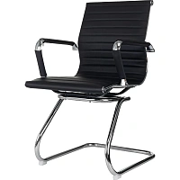 Конференц-кресло VB_Бюрократ CH-883-LOW-V/BLACK кожзам черный,хром,2 шт/уп