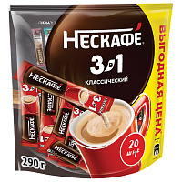 Кофе порционный растворимый Nescafe 3 в 1 Классик 20 пакетиков по 14.5 г фото Кофе порционный растворимый Nescafe 3 в 1 Классик 20 пакетиков по 14.5 г