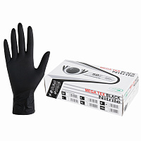 Перчатки нитриловые сверхпрочные с текстурой SFM MEGA TEX BLACK 25 пар (50 штук), размер M (средний) фото Перчатки нитриловые сверхпрочные с текстурой SFM MEGA TEX BLACK 25 пар (50 штук), размер M (средний)