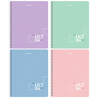 Тетрадь А5 120 л. BRAUBERG пастельная, гребень, клетка, обложка картон, "Pastel Tone" (микс в спайке), 404445